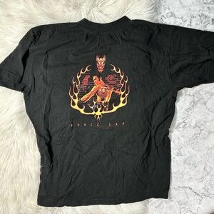Bruce Lee Vintage 90s Giant Tag Black Graphic Men's Shirt XL